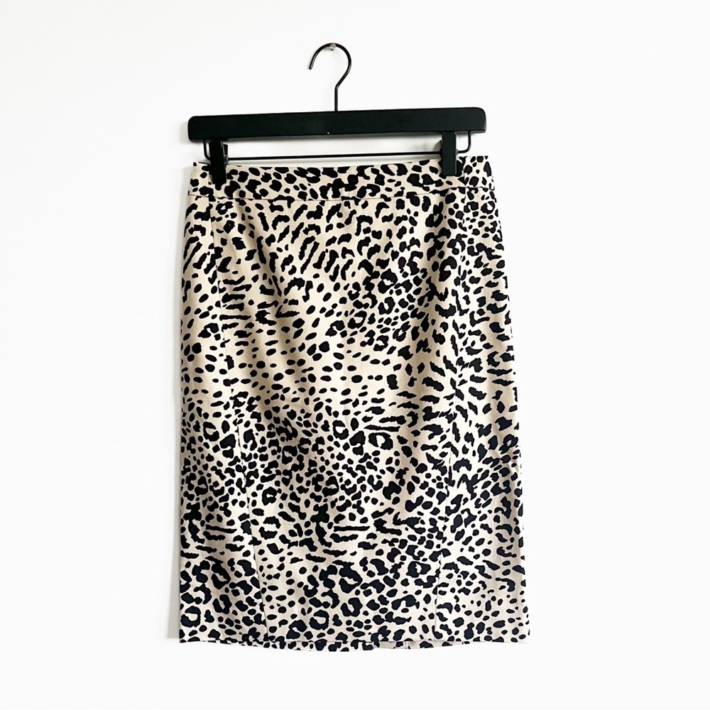 LOFT Animal Print Pencil Skirt Leopard Print Knee Length Size 0